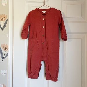 Oeuf pink corduroy overalls